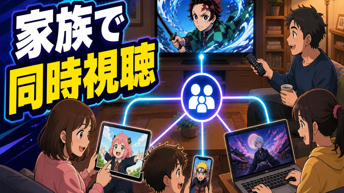 1つのアカウントから4つの画面につながっている