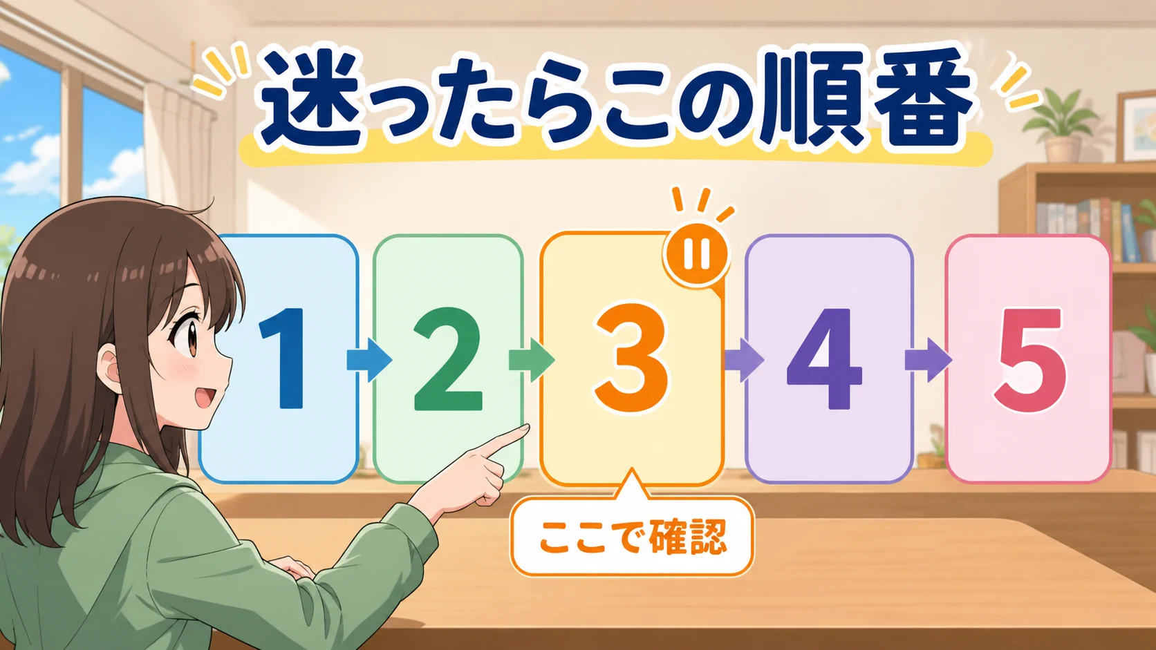 迷ったらこの順番で確認する5段階の図解