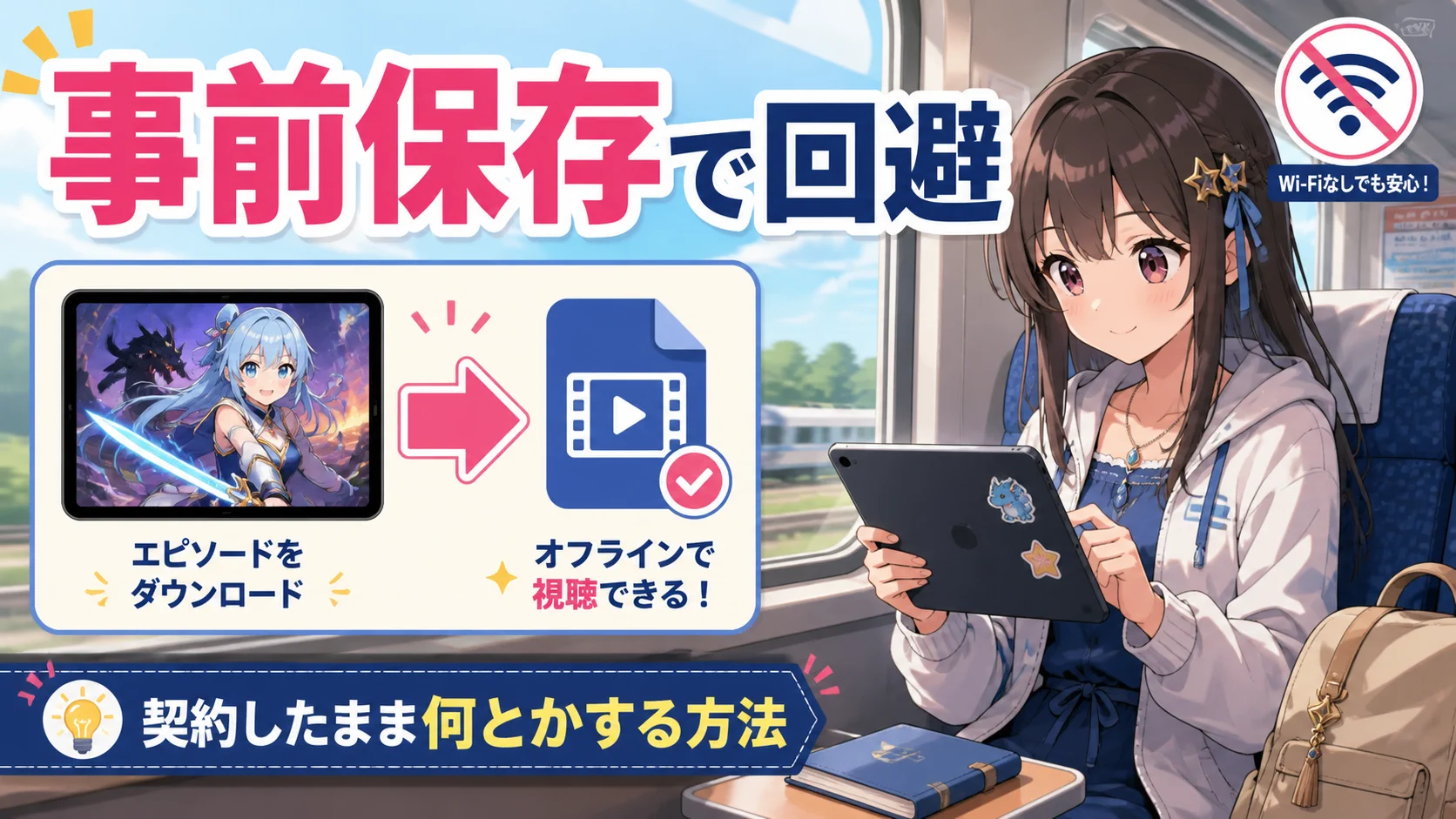 事前保存で同時視聴の困りごとを回避する方法をアニメ風に説明