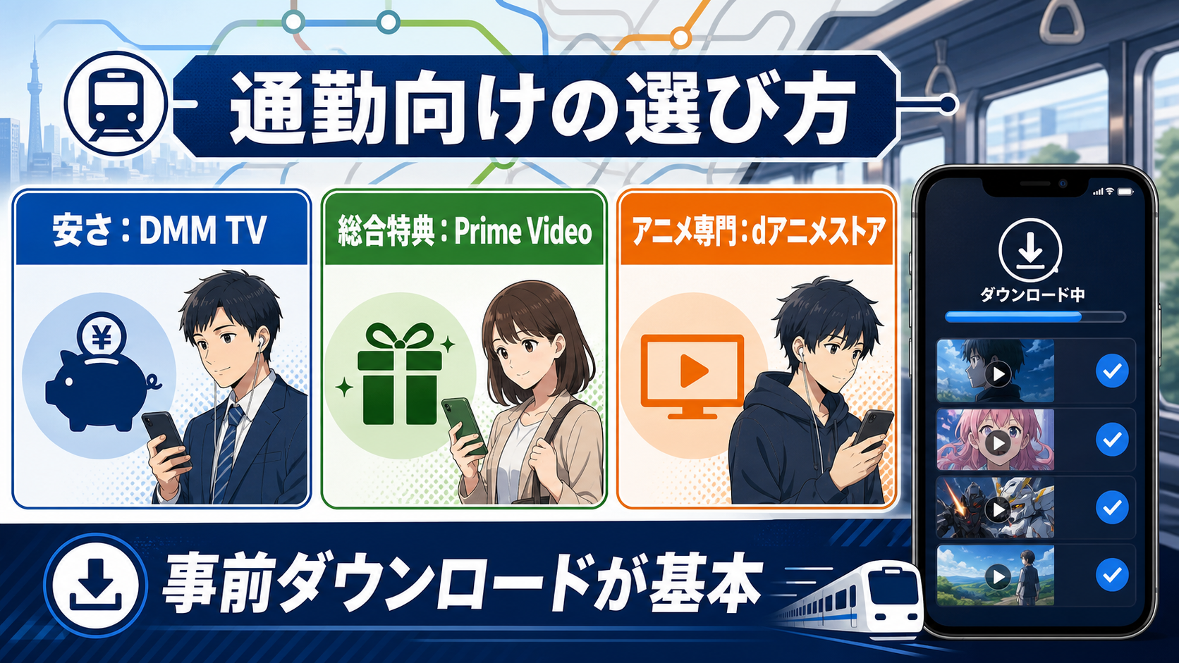 通勤向けアニメサブスクの選び方を示すimage2画像