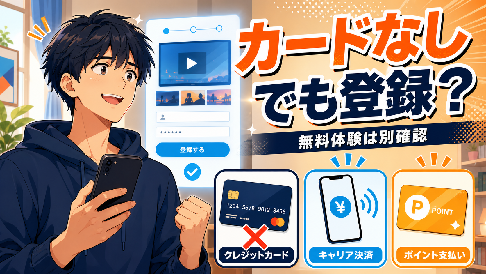 DMM TVはクレジットカードなしでも登録できるかを支払い方法別に確認する図解
