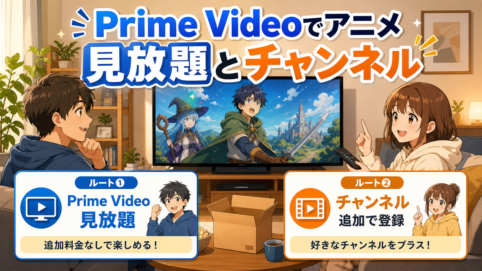 dアニメストアとPrime Videoのアニメ視聴を比較するアイキャッチ